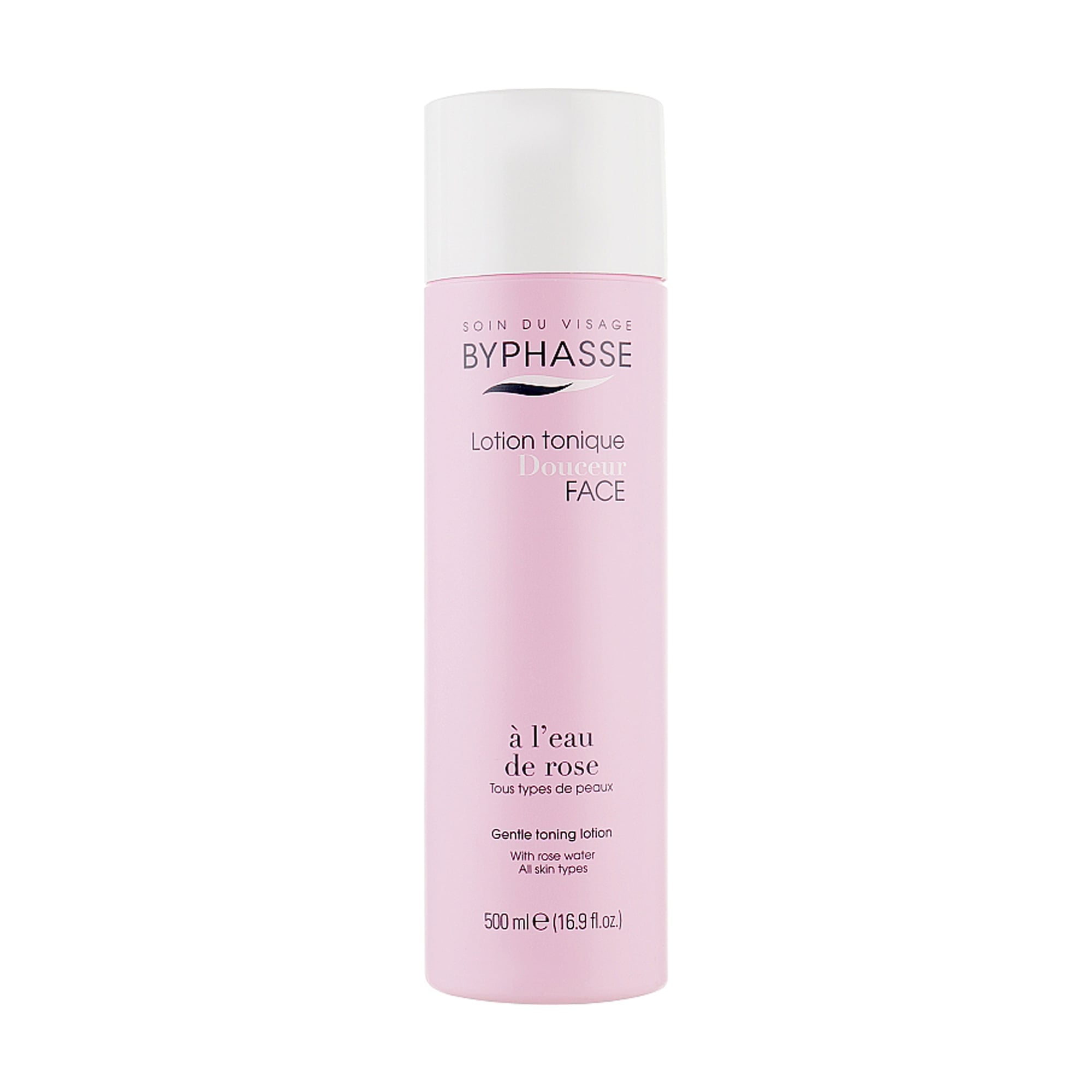 Ніжний тонізувальний лосьйон для обличчя Byphasse Gentle Toning Lotion з трояндовою водою, 500 мл